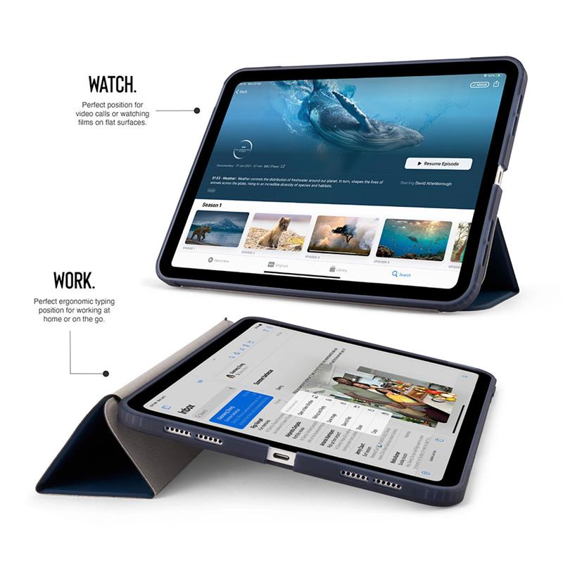 Pipetto puzdro Origami No7 Tri-Folio Case pre iPad 10-11 Gen 2022/2025 - Dark Blue