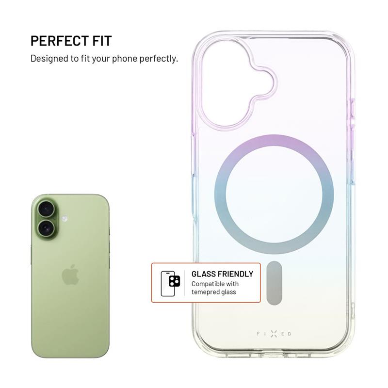 FIXED kryt MagRainbow s podporou Magsafe pro Apple iPhone 16, duhový
