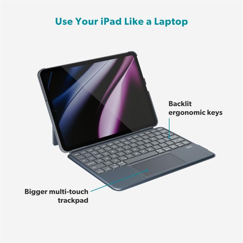 Epico UltraBoard podsvietená klávesnica s puzdrom EK30 pre Apple iPad 10,9" (2022)/11" A16 - SK - šedá *Poškodený obal*