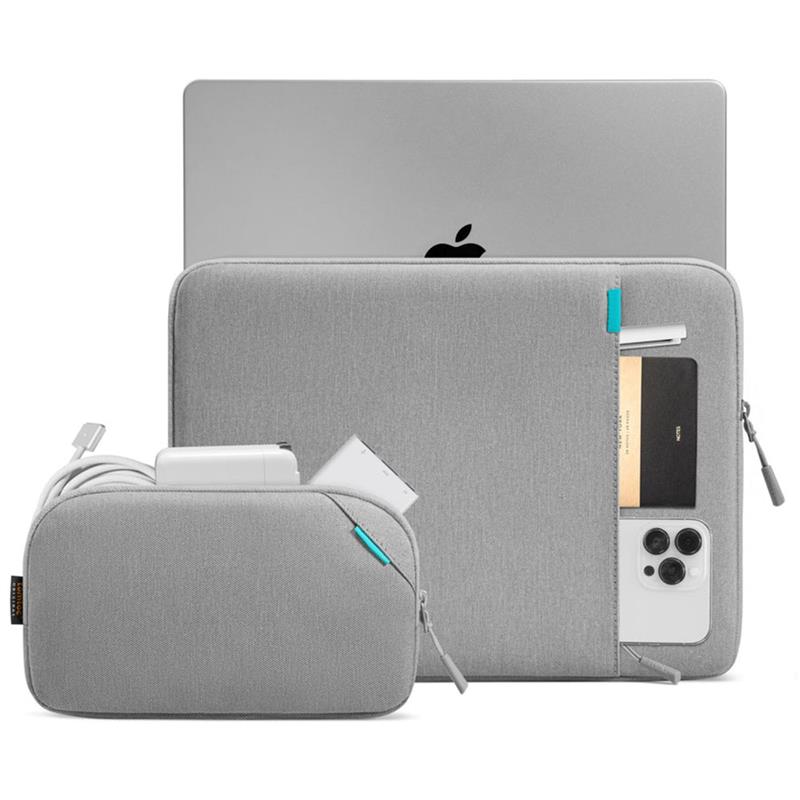 Tomtoc puzdro Recycled Sleeve with Pouch pre Macbook Pro 14" M1/M2/M3/M4 - Gray