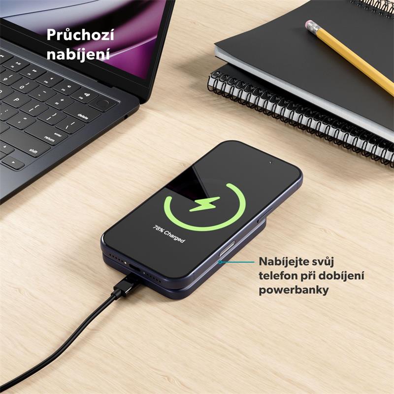 Epico UltraPack Qi2 Slim 5000mAh Alu Mag+ Wireless Power Bank EM51 - modrá