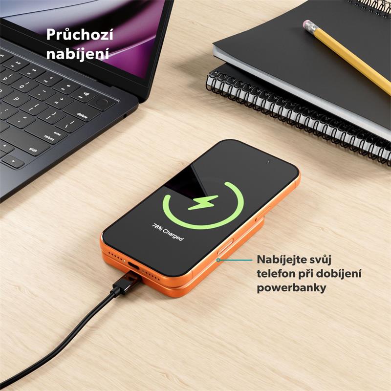 Epico UltraPack Qi2 Slim 5000mAh Alu Mag+ Wireless Power Bank EM51 - oranžová
