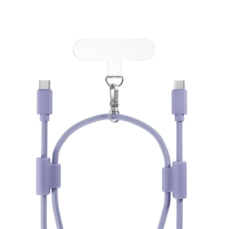 Epico Phone Lanyard s USB-C na USB-C kabelem - fialová