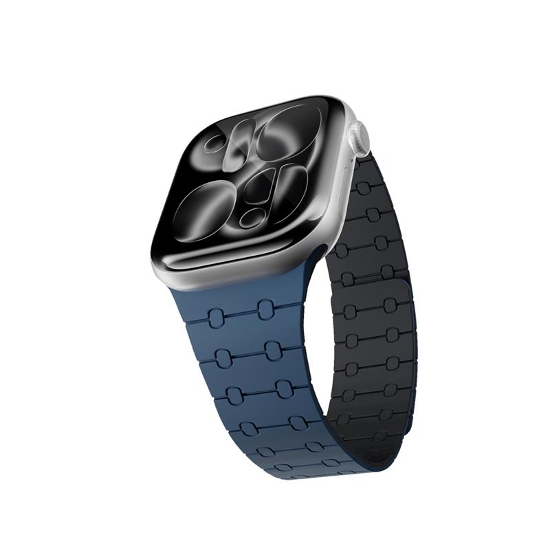 Epico Magnetic+ Silikonový řemínek pro Apple Watch SE (40mm)/Series 1-9 (38/40/41mm) 10-11 (42mm) - modrý