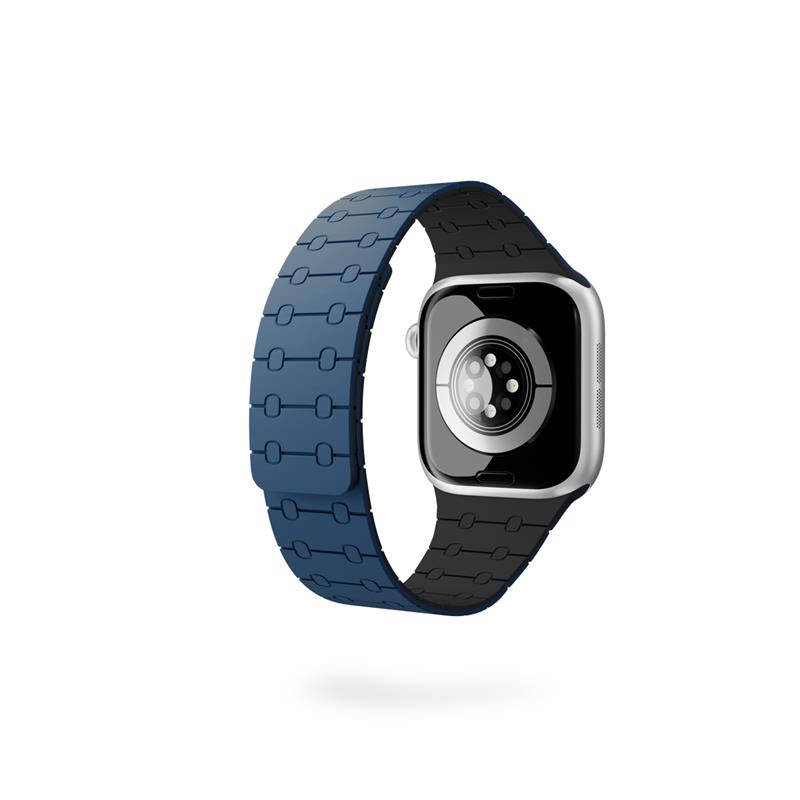 Epico Magnetic+ Silikonový řemínek pro Apple Watch SE (40mm)/Series 1-9 (38/40/41mm) 10-11 (42mm) - modrý
