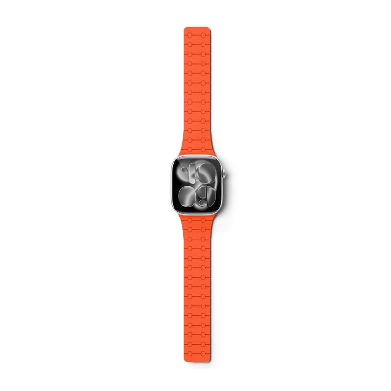Epico Magnetic+ Silikonový řemínek pro Apple Watch SE (40mm)/Series 1-9 (38/40/41mm) 10-11 (42mm) - oranžový