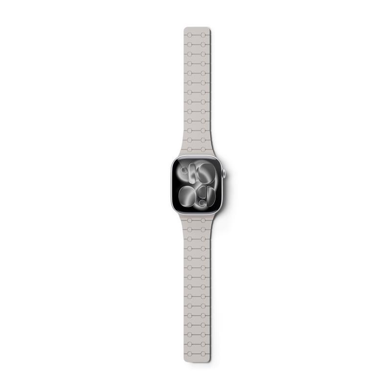 Epico Magnetic+ Silikonový řemínek pro Apple Watch SE (44mm)/Series 1-9 (42/44/45mm) 10-11 (46mm)/Ultra (49mm) - hvězdně bílá