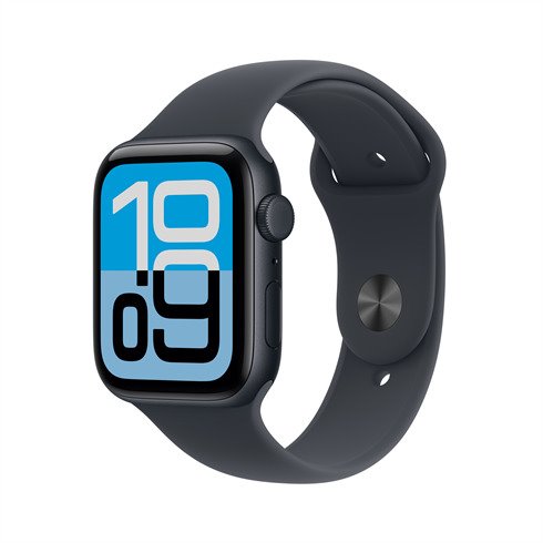 Apple Watch SE 3 GPS 44mm Polnočný hliník s polnočným športovým remienkom - S/M *Rozbalený*