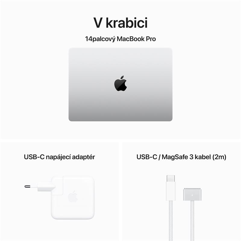 MacBook Pro 14" Apple M3 Pro 12core CPU 18core GPU 18GB 1TB Stříbrný CZ* Aktivováný*
