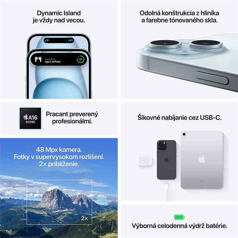 iPhone 15 256 GB modrá *Použitý s DPH - Trieda B*