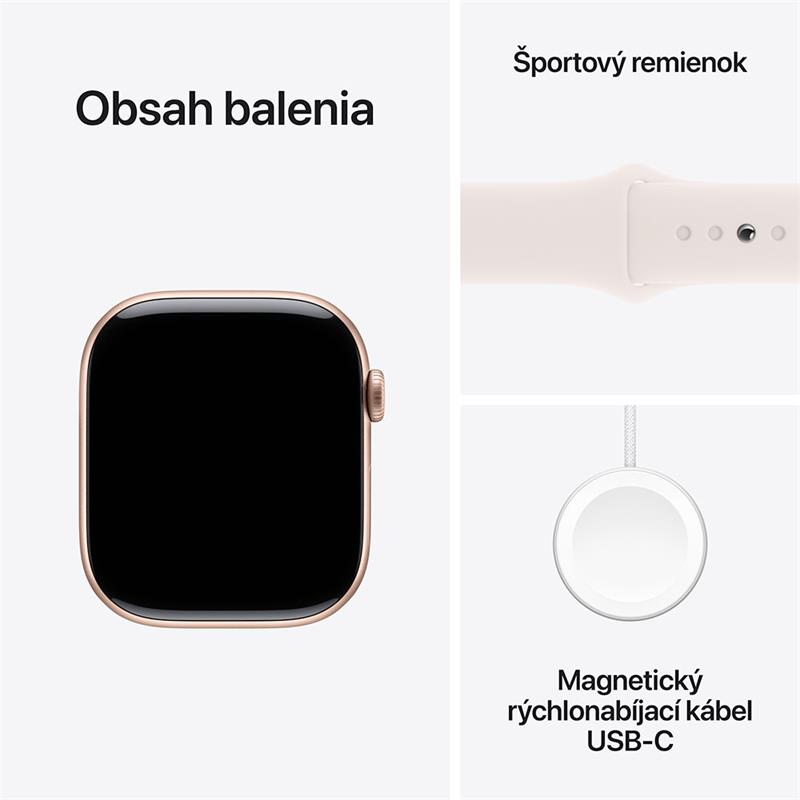 Apple Watch Series 10 GPS 46mm Rose Gold Aluminium Case with Light Blush Sport Band - M/L *Rozbalený*