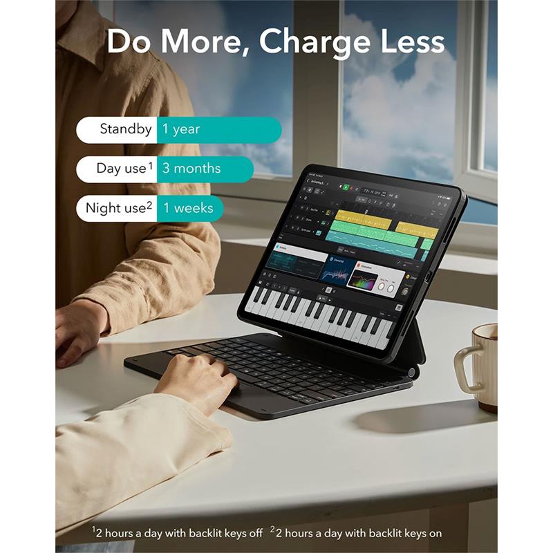 ESR klávesnica Rebound Magnetic Keyboard Case pre iPad Pro 11" M4 2024 Eng - Black *Rozbalený*