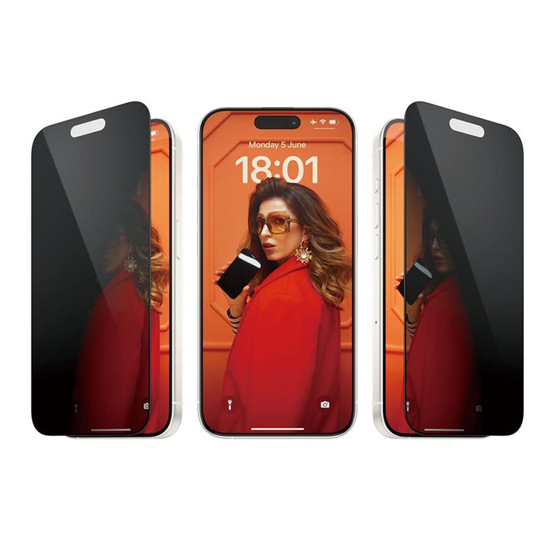 PanzerGlass ochranné sklo UWF Privacy pre iPhone 15 Pro - Black Frame *Rozbalený*