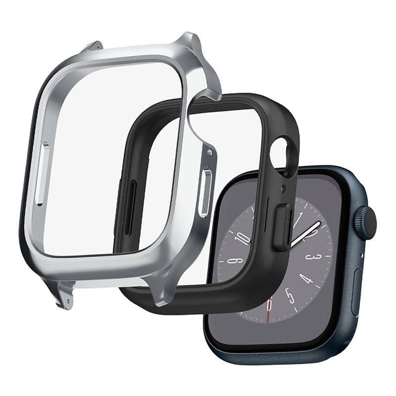 Spigen kryt Metal Fit Pro pre Apple Watch 7/8/9 45mm - Silver