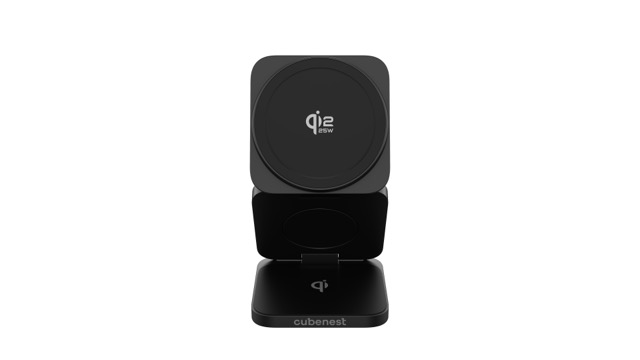 Cubenest Qi2.2 3v1 Skládací bezdrátová magnetická nabíječka SQ312 Ultra - černá