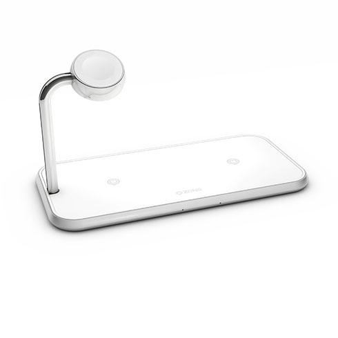 ZENS Aluminium Dual Wireless Charger + Watch 10W - White*Rozbalený*