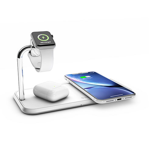 ZENS Aluminium Dual Wireless Charger + Watch 10W - White*Rozbalený*