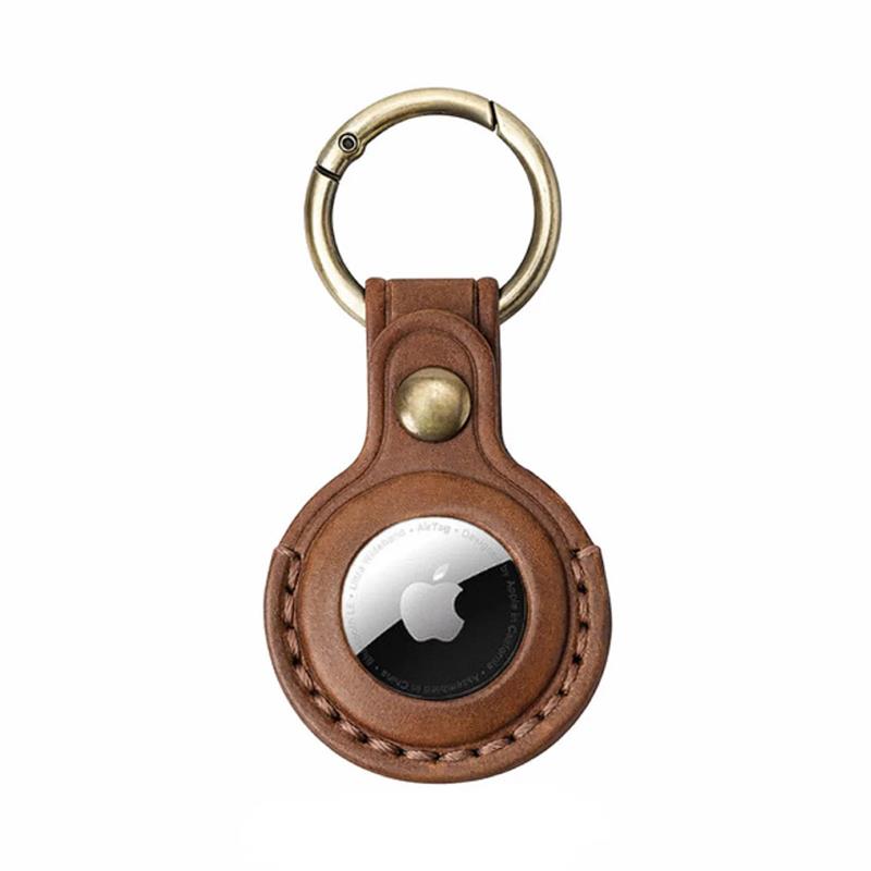 Mobile Origin puzdro Leather KeyChain pre Apple Airtag - Midnight Brown