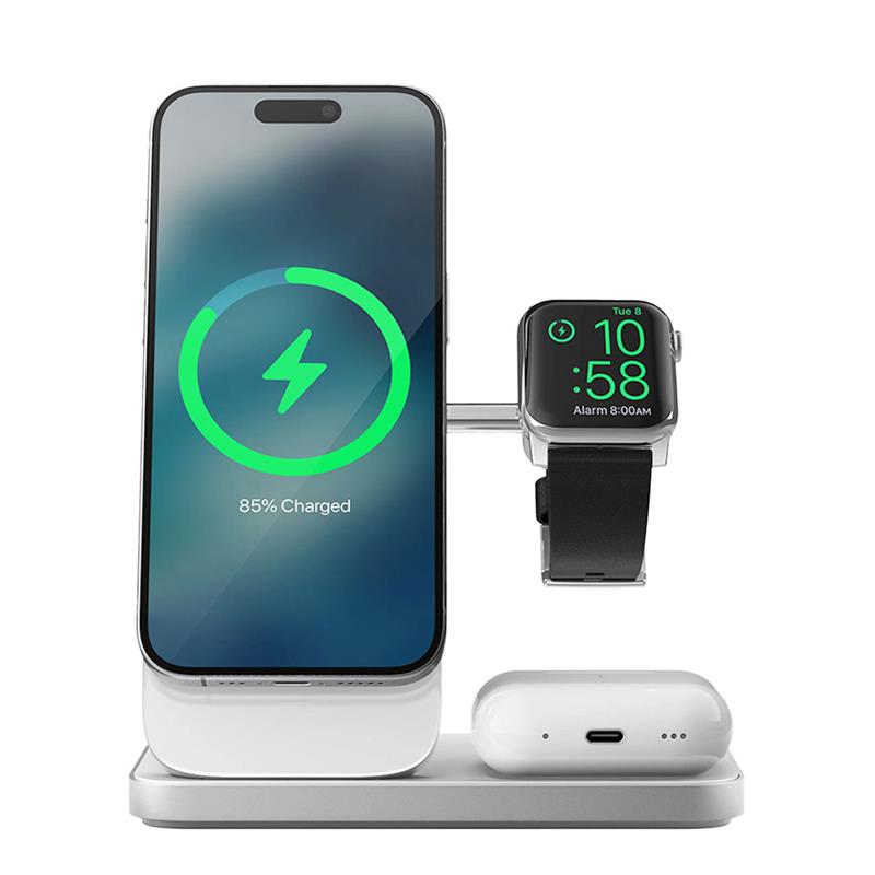 Nomad Stand One Max 3-in-1 Magsafe Charger - Silver *Rozbalený*