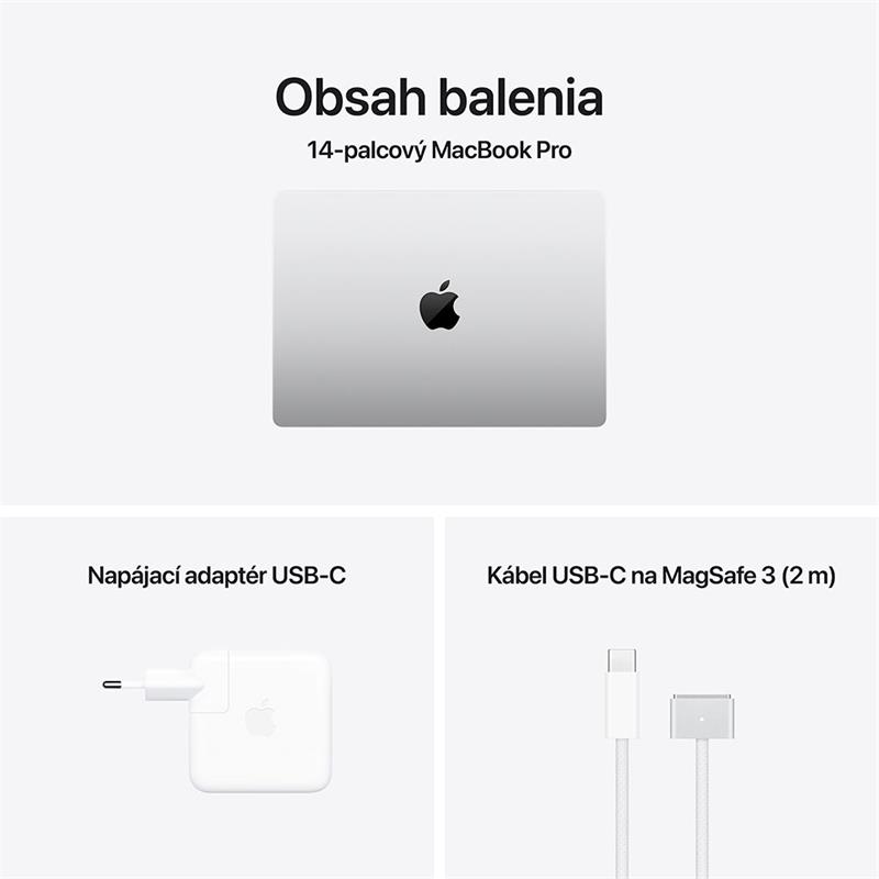 MacBook Pro 14" Apple M4 10C CPU 10C GPU 16GB 512GB Strieborný SK *Rozbalený*