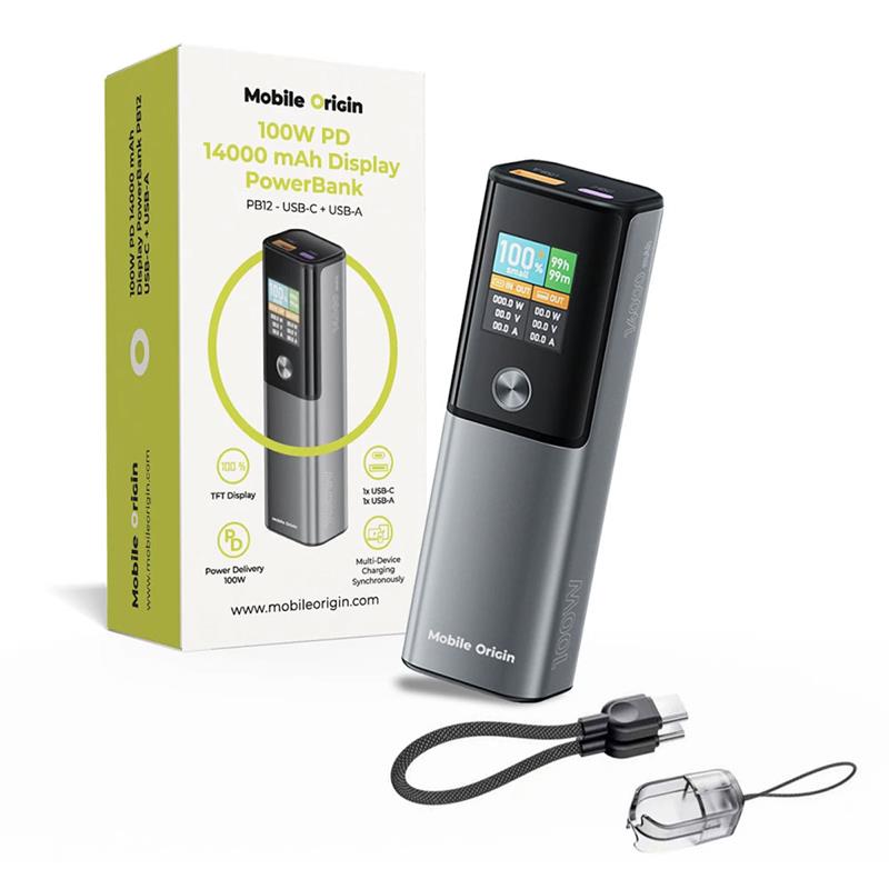 Mobile Origin PowerBank 100W PD 14000mAh - Gray