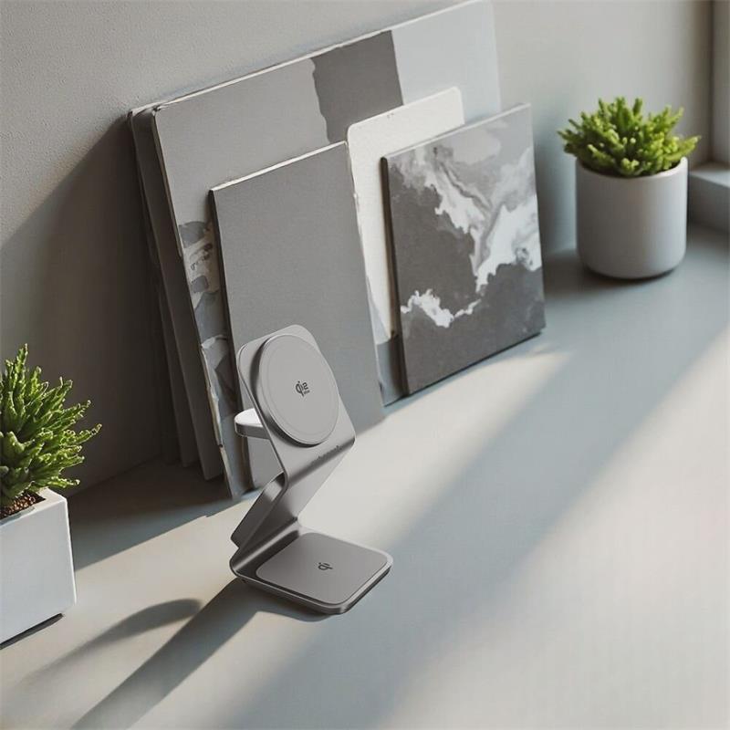 Cubenest Qi2.2 3v1 bezdrátová magnetická nabíječka SQ314 - šedá