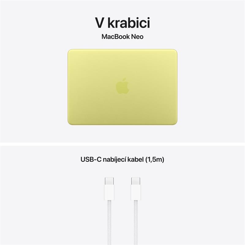 EDU MacBook Neo Apple A18 Pro 6core CPU 5core GPU 8GB 512GB Citrusově žlutý CZ