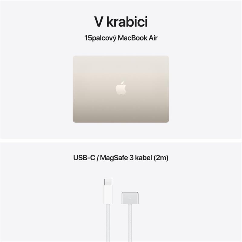 EDU MacBook Air 15" Apple M5 10core CPU 10core GPU 16GB 1TB Hvězdně bílý CZ