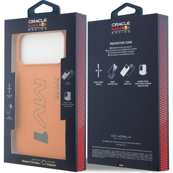Red Bull Silicone MV1 MagSafe Zadní Kryt pro iPhone 17 Pro Max oranžový