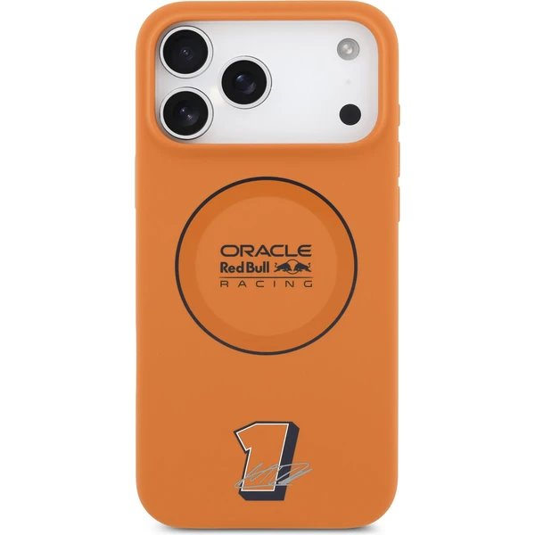 Red Bull Silicone Blue Ring MagSafe Zadný Kryt pre iPhone 17 Pro Max oranžový