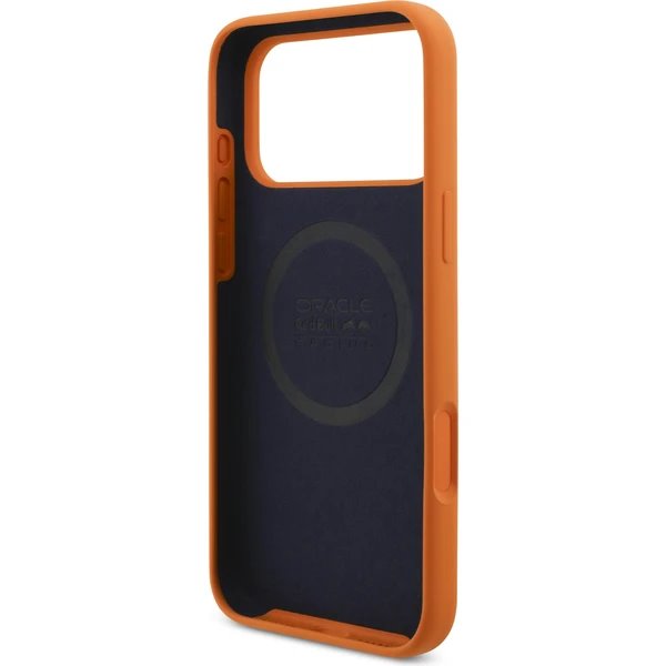 Red Bull Silicone Blue Ring MagSafe Zadný Kryt pre iPhone 17 Pro Max oranžový