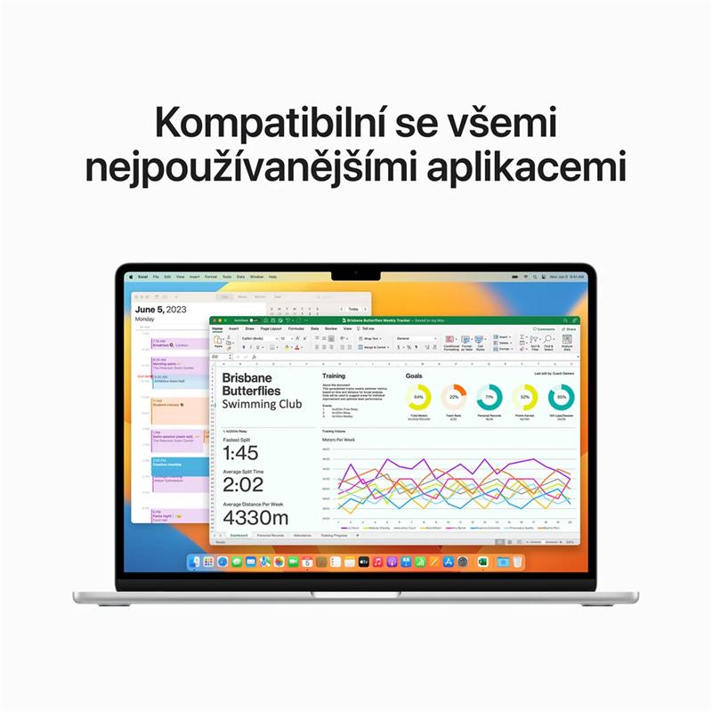 MacBook Air 15" Apple M2 8-core CPU 10-core GPU 8 GB / 256 GB Stříbrný CZ *Použitý s DPH – Třída B*