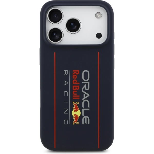 Red Bull Silicone Vertical Logo MagSafe Zadný Kryt pre iPhone 17 Pro Max modrý