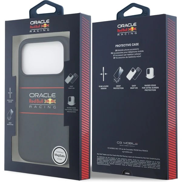 Red Bull Silicone Horizontal Logo MagSafe Zadný Kryt pre iPhone 17 Pro Max modrý