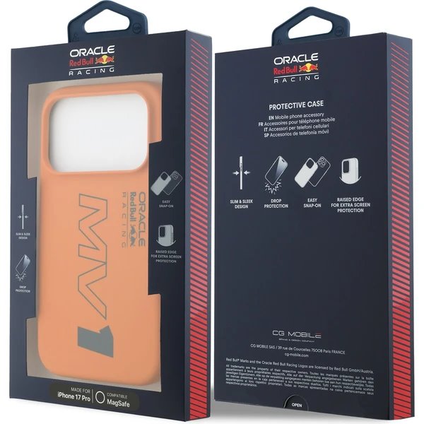 Red Bull Silicone MV1 MagSafe Zadný Kryt pre iPhone 17 Pro oranžový
