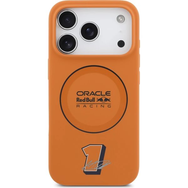 Red Bull Silicone Blue Ring MagSafe Zadný Kryt pre iPhone 17 Pro oranžový