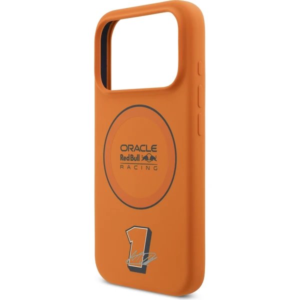 Red Bull Silicone Blue Ring MagSafe Zadný Kryt pre iPhone 17 Pro oranžový