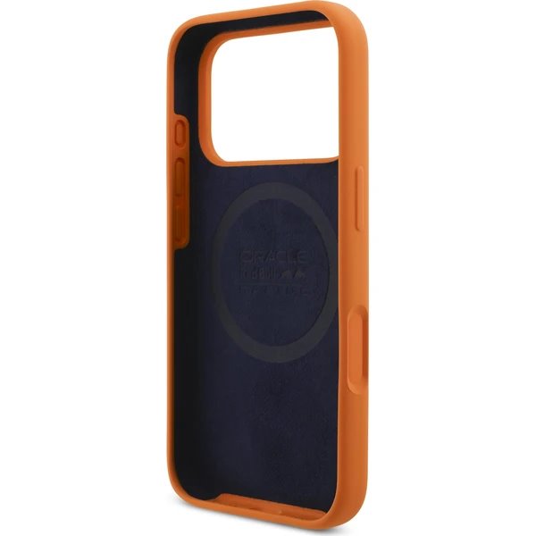 Red Bull Silicone Blue Ring MagSafe Zadný Kryt pre iPhone 17 Pro oranžový