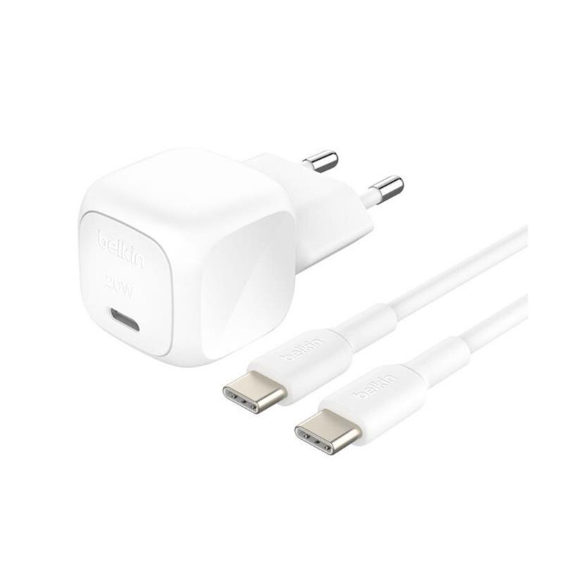 Belkin Boost Charge 20W PD USB-C Wall Charger + USB-C kábel 1m - White