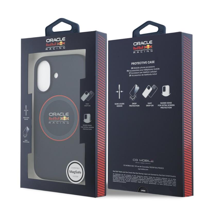Red Bull Silicone Red Ring MagSafe Zadný Kryt pre iPhone 17 modrý