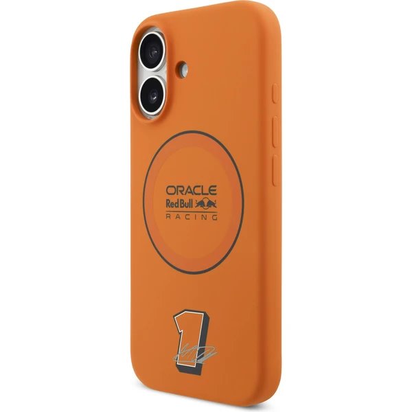 Red Bull Silicone Blue Ring MagSafe Zadný Kryt pre iPhone 17 oranžový