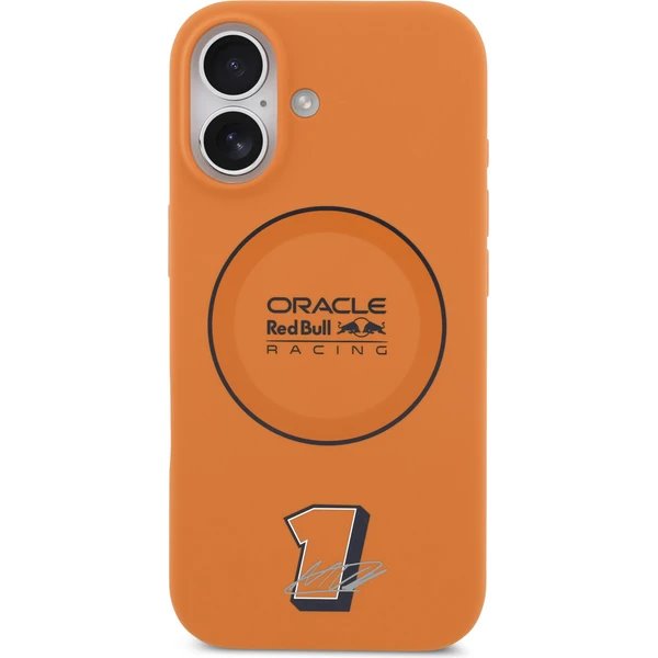 Red Bull Silicone Blue Ring MagSafe Zadný Kryt pre iPhone 17 oranžový