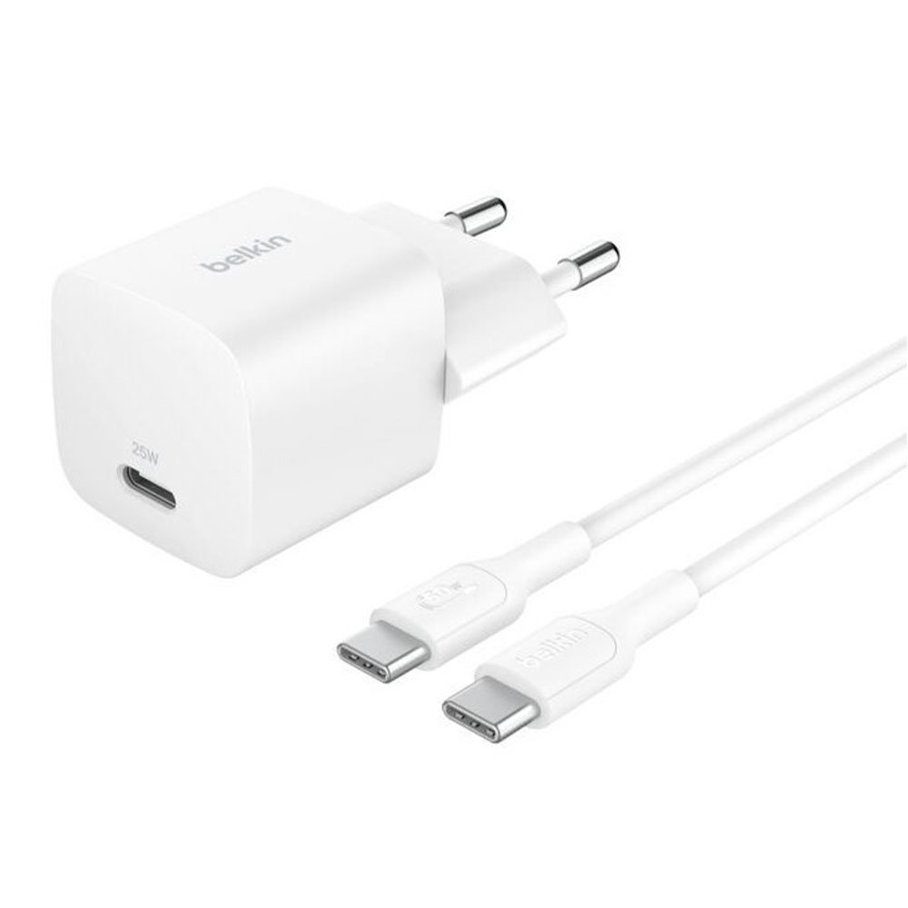 Belkin Boost Charge 25W PD USB-C Wall Charger + USB-C kábel 1m - White