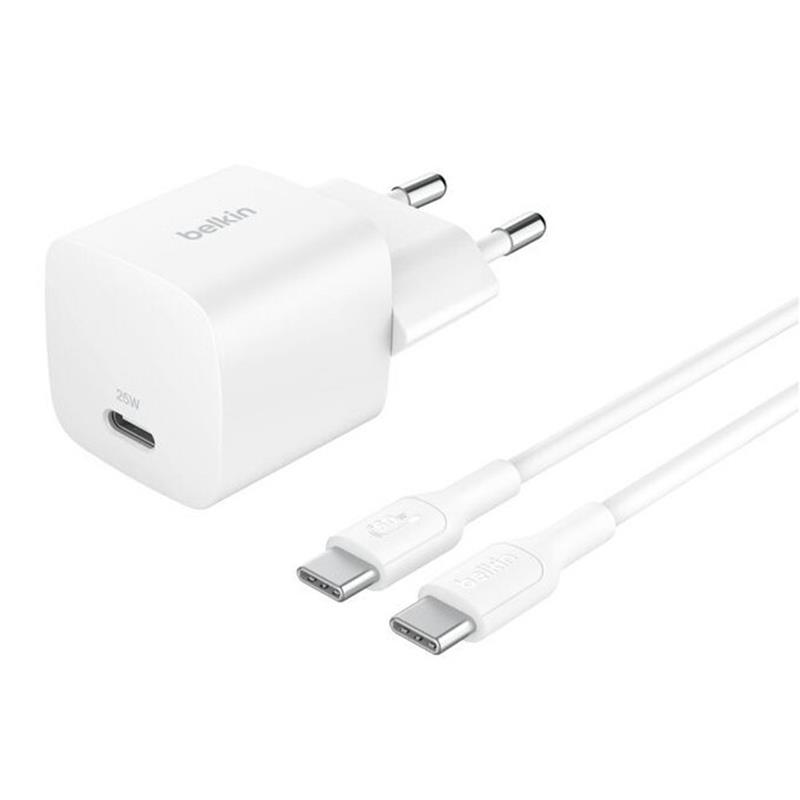 Belkin Boost Charge 25W PD USB-C Wall Charger + USB-C kábel 1m - White