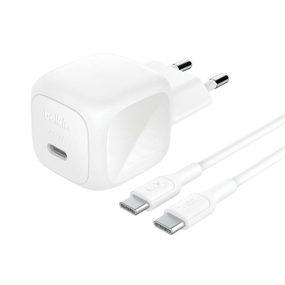 Belkin Boost Charge 45W PD USB-C Wall Charger + USB-C kábel 1m - White