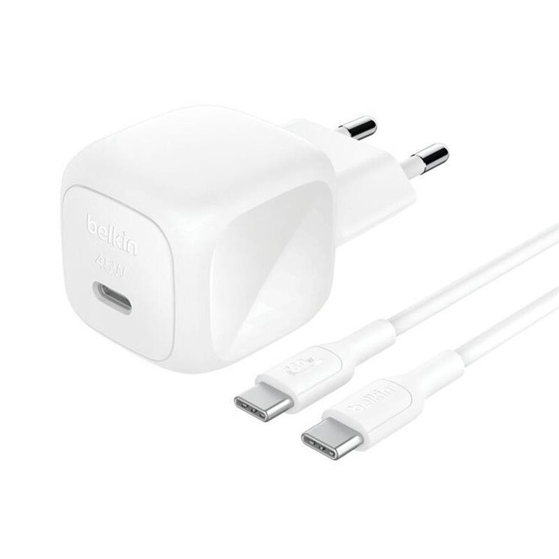 Belkin Boost Charge 45W PD USB-C Wall Charger + USB-C kábel 1m - White