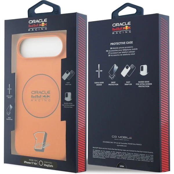 Red Bull Silicone Blue Ring MagSafe Zadný Kryt pre iPhone Air oranžový