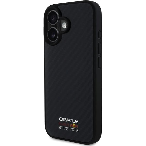 Red Bull Carbon Shiny MagSafe Zadný Kryt pre iPhone 16 čierny