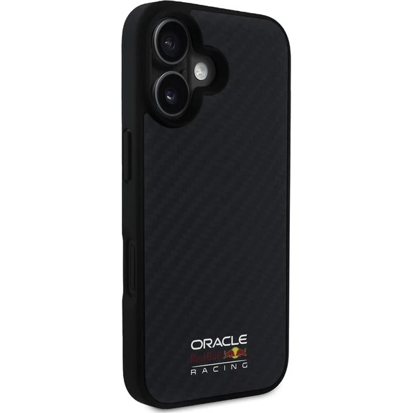 Red Bull Carbon Shiny MagSafe Zadný Kryt pre iPhone 16 čierny