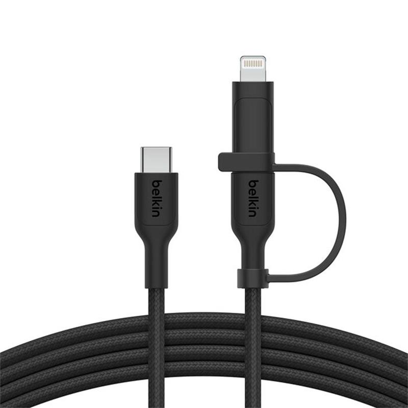 Belkin kábel Boost Charge Pro 2-in-1 Cable with USB-C and Lightning Connector 1.5m - Black